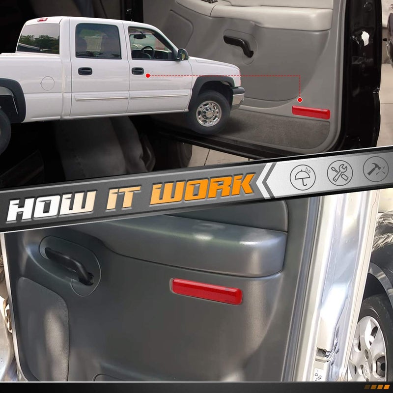 HERCOO غطاء مصباح عاكس خلفي أيسر وأيمن من HERCOO متوافق مع 2003-2007 GMC Sierra 15183155 15183156 74367 74368، عبوة من 2 - Image 4